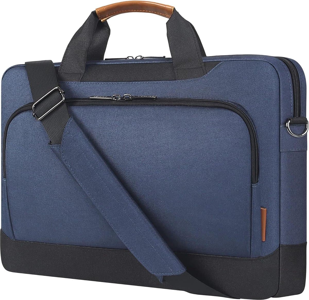 17-17,3 inch laptopbeschermhoes, zakelijke aktetas, laptop, schoudertas, compatibel met 17" laptops/17,3" HP Pavilion 17/MSI GS73VR Stealth Pro/Dell Inspiron 17/Acer/ASUS, blauw — afbeelding 1