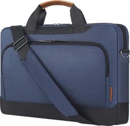 17-17,3 inch laptopbeschermhoes, zakelijke aktetas, laptop, schoudertas, compatibel met 17" laptops/17,3" HP Pavilion 17/MSI GS73VR Stealth Pro/Dell Inspiron 17/Acer/ASUS, blauw — thumbnail 1