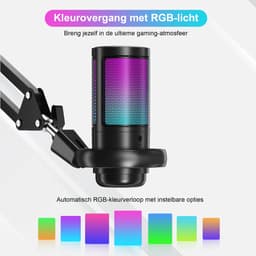 Strolox® Microfoon met arm - USB - gaming - RGB Condensatormicrofoon - met Mute-Knop, Popfilter, Microfoonarm - Luxe microfoon — thumbnail 4