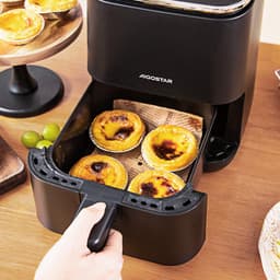 Aigostar Dot - Airfryer - Heteluchtfriteuse - Digital Touchscreen - 2 Liter - Geschikt voor 1-2 personen - 8 snelkeuze programma's - Compact - 1200W -Zwart — thumbnail 2