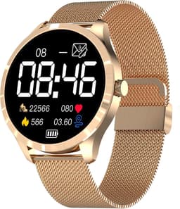 Belesy® Q9 Pro - Smartwatch Dames – Smartwatch Heren - Horloge - 1.28 inch - Kleurenscherm - Stappenteller - Bloeddruk - Hartslag - 75+ Wijzerplaten – Sporten - Staal – Goud - Kerstcadeau — thumbnail 13
