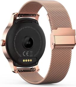 Belesy® SMART - Smartwatch Dames - Smartwatch Heren - Horloge - Stappenteller - 1.3 inch - Kleurenscherm - Full Touch - Bluetooth Bellen - Roségoud - Staal — thumbnail 5