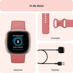 Fitbit Versa 4 - Smartwatch dames en heren - Roze — thumbnail 13