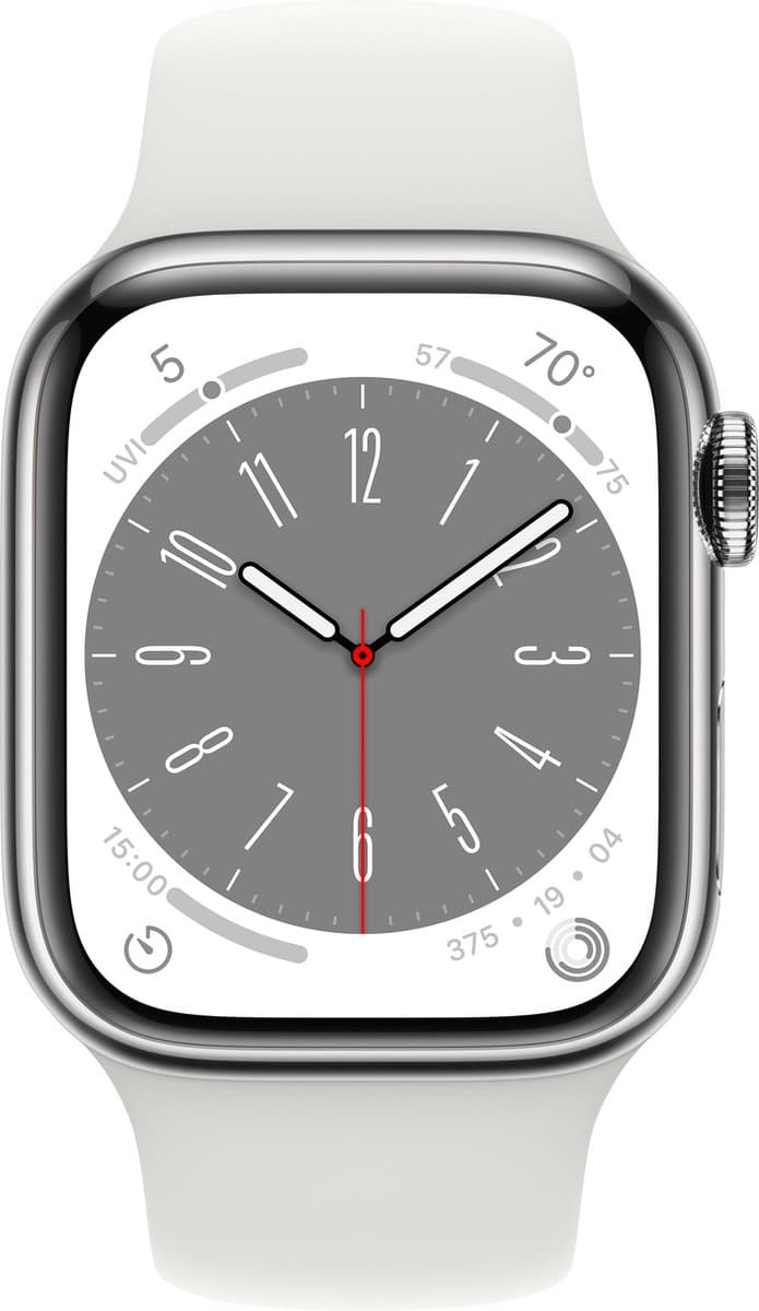 Apple Watch Series 8 - 4G - 41mm - Zilver Roestvrijstaal — afbeelding 1