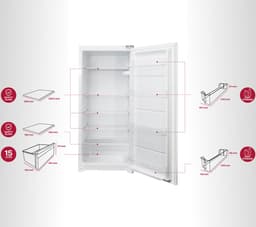 Inventum IKV1221S - Inbouw koelkast - Vriesvak - Nis 122 cm - 187 liter - 4 plateaus - Sleepdeur - Wit — thumbnail 10
