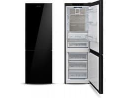 Vestfrost VR-FB373-2H0B - Zwarte Glasdeur - NoFrost Multi - Maxi-Fresh-filter - MetalCooling- Technologie - Purebeam+ Technologie - Koolstoffilter - UV-C LED-diode - 0°C Lade - Open Deuralarm - Flessenrek - Lade met Vochtigheidstechnologie