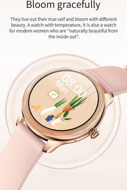 Darenci Smartwatch Flair Pro  - Smartwatch dames -Smartwatch heren -Activity Tracker- Touchscreen -Bluetooth bellen -Met extra bandje -Horloge -Stappenteller -Bloeddrukmeter -Verbrande calorieën -Zuurstofmeter -Spatwaterdicht -Roségoud/Roze — thumbnail 17
