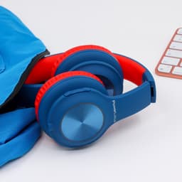 PowerLocus PLED Draadloze Koptelefoon Over-Ear voor Kinderen - LED lampjes - met Microfoon - Micro SD poort - Blauw/Rood — thumbnail 8