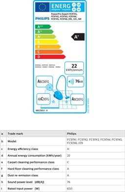Philips Stofzuiger zonder Zak FC9741/09 - Alle Vloertypen - Sterke Zuigkracht - Met HEPA 13 Allergiefilter - Lang Snoer - Incl 4 Extra Mondstukken - Zwart — thumbnail 2