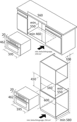 ETNA Zwart- Inbouw Combi-Magnetron - 44L - Magnetron, Oven en Grill - 20 Automatische Programma's - RVS - Kinderslot - 36 cm Draaiplateau — thumbnail 2