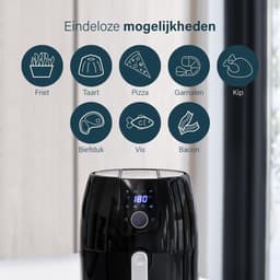 Princess Digitale Airfryer XXL 182025 - Heteluchtfriteuse - 4.5 liter - 8 voorgeprogrammeerde programma’s - Inclusief grillrek - 1500 W - Zwart — thumbnail 7