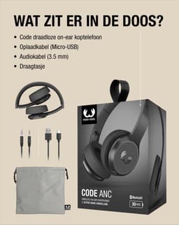Fresh 'n Rebel Code ANC - Draadloze On-ear koptelefoon met Active Noise Cancelling - Storm Grey — thumbnail 10