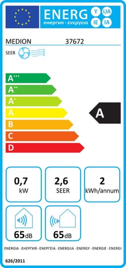 MEDION Smart Mobiele Airco P701 (7000 BTU, 3-in-1, Koelen, Ontvochtigen, Ventileren, tot 25m², incl. Raamafdichtingskit, voor Slaapkamer en Woonkamer, WiFi, App-Functie, Afstandsbediening, MD 37672) — thumbnail 2