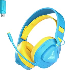 TAIDU Draadloze Gaming Headset - Over ear koptelefoon - met microfoon - Geschikt voor PC/PS4/PS5, Nintendo Switch - Energie Blauw — thumbnail 1