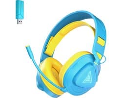 TAIDU Draadloze Gaming Headset - Over ear koptelefoon - met microfoon - Geschikt voor PC/PS4/PS5, Nintendo Switch - Energie Blauw