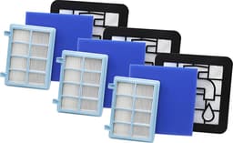3x Filter set geschikt voor Philips PowerPro Compact & Power Pro Active en City stofzuiger FC8010/01 FC8010/02 - Motor & Uitblaas filter — thumbnail 1