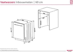 Sharp QWNI15I45DXEU newline volledig geïntegreerde vaatwasser label D — thumbnail 2