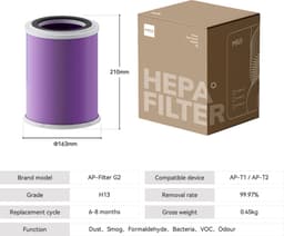 MIUI - Luchtreiniger - Luchtkwaliteit indicator - Luchtfilter - HEPA filter - 150m³/h — thumbnail 15