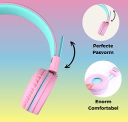 WiseQ Kinderkoptelefoon met Draad – Koptelefoon Kind – Hoofdtelefoon met Kabel – Met Microfoon – Geluidsdempend – Volumebegrenzer - Roze / Unicorn-Bubblegum — thumbnail 6