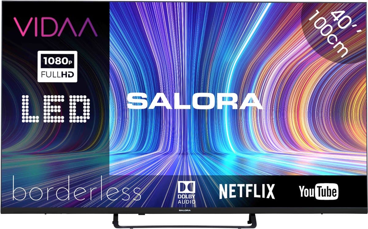 Salora 40FV210 tv 101,6 cm (40") Full HD Smart TV Wifi Zwart 230 cd/m² — afbeelding 1