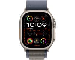 Apple Watch Ultra 2 - GPS + Cellular - 49mm - Titanium Case with Blue Alpine Loop - Large