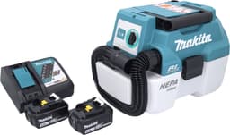 Makita DVC 750 LRM accustofzuiger LXT 18 V 67 mbar 7,5 l borstelloos + 2x accu 4,0 Ah + oplader — thumbnail 4