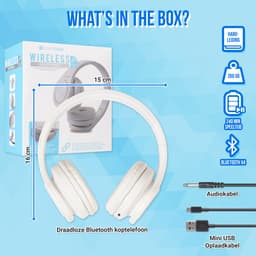 Silvergear Hoofdtelefoon Draadloos - Over Ear Koptelefoon - Headphones Bluetooth - 10 Uur - Wit — thumbnail 6