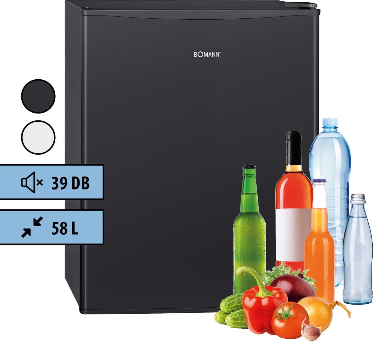Bomann KB 7347 Mini Koelkast - Barkoelkast - 58 liter - zwart — afbeelding 1