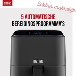 DistinQ Heteluchtfriteuse compact- Airfryer - 4 liter inhoud - Digitaal display - Zwart — thumbnail 2