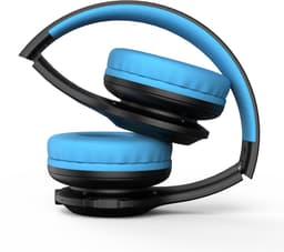 PowerLocus PLED Draadloze Koptelefoon Over-Ear voor Kinderen - LED lampjes - met Microfoon - Micro SD poort - Zwart/Blauw — thumbnail 7