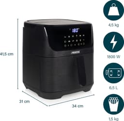 Princess 182061 Airfryer XXL 6,5L - Digitale Heteluchtfriteuse met Uitneembare Scheidingswand - Zwart - 1800 watt - 12 programma's - Digitale timer - Temperatuurbereik 80-200 °C - BPA- en PFOA-vrij — thumbnail 9