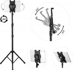 HiCHiCO - Tabletstatief - Professioneel en universeel - Tripod -  7-10inch - Inclusief telefoonhouder, opbergtas en Bluetooth afstandsbediening — thumbnail 3