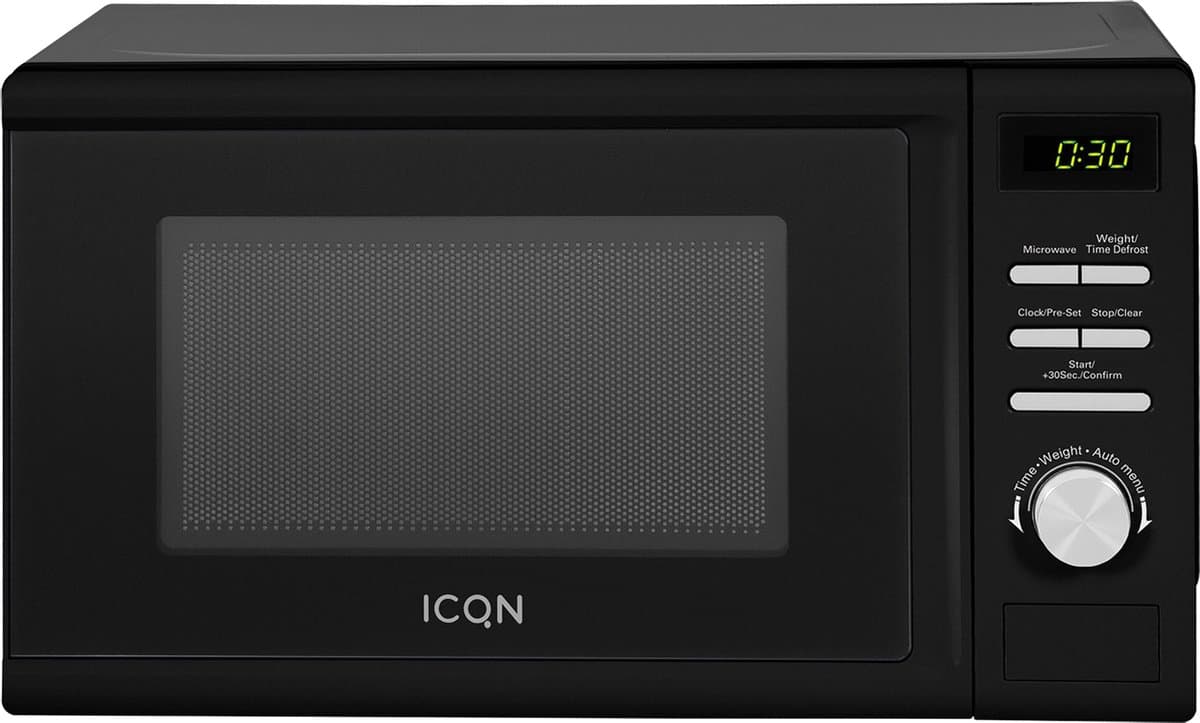 ICQN Magnetron 20L - 700W - microgolfoven- 8 Automatische Programma's - Vrijstaande solo-magnetron - Zwart — afbeelding 1