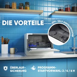 Bomann TSG 7405- mini vaatwasser - wit — thumbnail 13