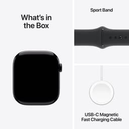 Apple Watch Series 10 - Wifi - 46mm - Zwarte Aluminium Case met Zwart Sportbandje - M/L — thumbnail 9