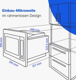 Bomann MWG 3001 H EB - 3in1 Inbouwmagnetron met grill, hete lucht, magnetron - 25liter- zwart — thumbnail 2