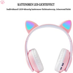 KINSI Bluetooth Gaming Headset - Stylish Kat Oor Design met LED - Verlichting! Perfect voor Meisjes, Compatibel met Alle Apparaten (Tablet / Computer / Telefoon) — thumbnail 10