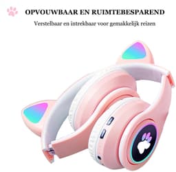 KINSI Bluetooth Gaming Headset - Stylish Kat Oor Design met LED - Verlichting! Perfect voor Meisjes, Compatibel met Alle Apparaten (Tablet / Computer / Telefoon) — thumbnail 9