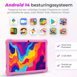 ATouch Combipakket - Kindertablet Tab 10 Plus + Kinderkoptelefoon - 64GB+64SD - Vanaf 3 jaar - Roze — thumbnail 2