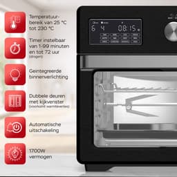 TurboTronic AF32DRD Airfryer XXL en Mini Oven – 32 Liter – Vrijstaande Oven – 12 Kookprogramma’s – 25° tot 230°C – Zwart — thumbnail 4