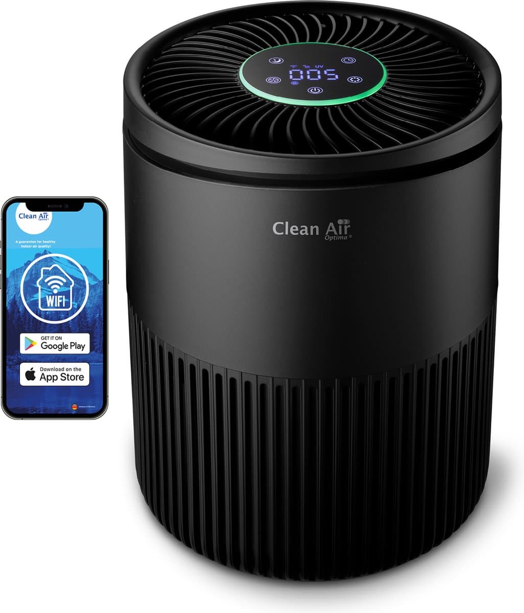 Clean Air Optima® CA-503B Compact Smart - Intelligente HEPA UV-C Ionisator Luchtreiniger - 360° Airflow - Ultrastil met sleepmode! <10dB(A)! — afbeelding 1