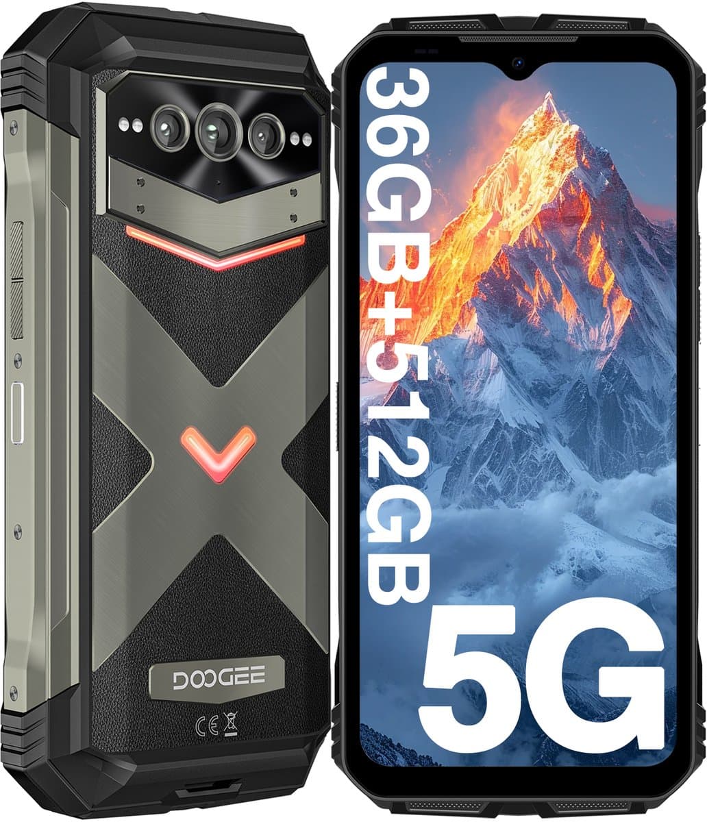 DOOGEE VMAX PLUS 5G - Robuuste Smartphone - Robuuste Telefoon - 36 GB ROM + 512 GB ROM - 22000 mAh/33 W- 200 MP + 32 MP + 20 MP nachtzicht - 6,58 inch FHD+ 120 Hz IPS - NFC - Face ID - Wi-Fi 6 - dubbele luidsprekers - Grijs — afbeelding 1