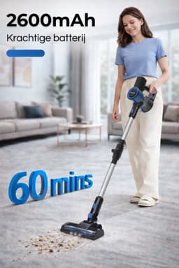 MYBOT E6 Advanced - Steelstofzuiger met Dweilfunctie - 250W - 20Kpa - 3 Zuigniveaus - Vacuum Cleaner - Steelstofzuiger Draadloos - Zonder Zak - Op Accu — thumbnail 6