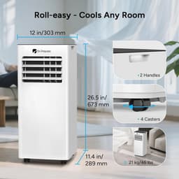Mobiele Air Conditioner 9000 BTU - 4 in 1 Koeling, Ontvochtigen, Ventileren en Slaapmodus met Afstandsbediening — thumbnail 6