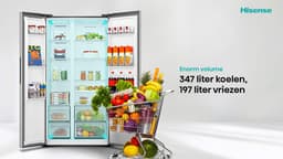 Hisense RS3P558NEID - Amerikaanse koelkast - No-Frost - 178 cm hoog - 544 liter - Energielabel D - Invriesvermogen 12 kg/24u - Geluidsniveau 37 dB - LED Display - SuperCool - FastFreeze - Deuralarm - Inverter Compressor - Multi Airflow — thumbnail 16