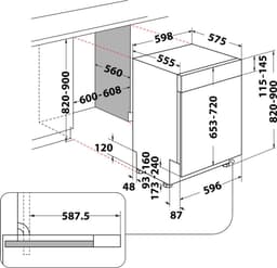 Whirlpool WB 6020 P X Semi-ingebouwd 14 couverts — thumbnail 5