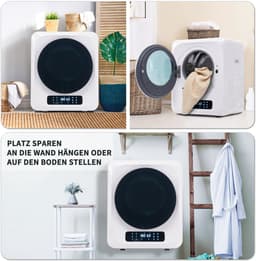 Re-purelife® Compacte Wasdroger met UV-Desinfectie - 6 Programma's - 3-4 kg Capaciteit - Geschikt voor Opbouw of Opstelling - Stille Werking & Helder LED-Display - Wit — thumbnail 4