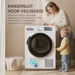 Heinner HHPD-M8G3A++ Wasdroger - Warmtepompdroger 8 Kg – 14 Droogprogramma’s – LED Display – Anti-Kreuk – Uitgestelde Start – Kinderslot – Wit – 5 Jaar Garantie — thumbnail 7