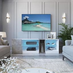 Stijlvol TV-meubel met LED-verlichting en opslageenheid voor 55 inch tv's — thumbnail 7
