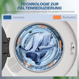 HOMCOM Laundry Dryer Edelstahl, ABS 49L x 43B x 61H cm Weiß — thumbnail 5